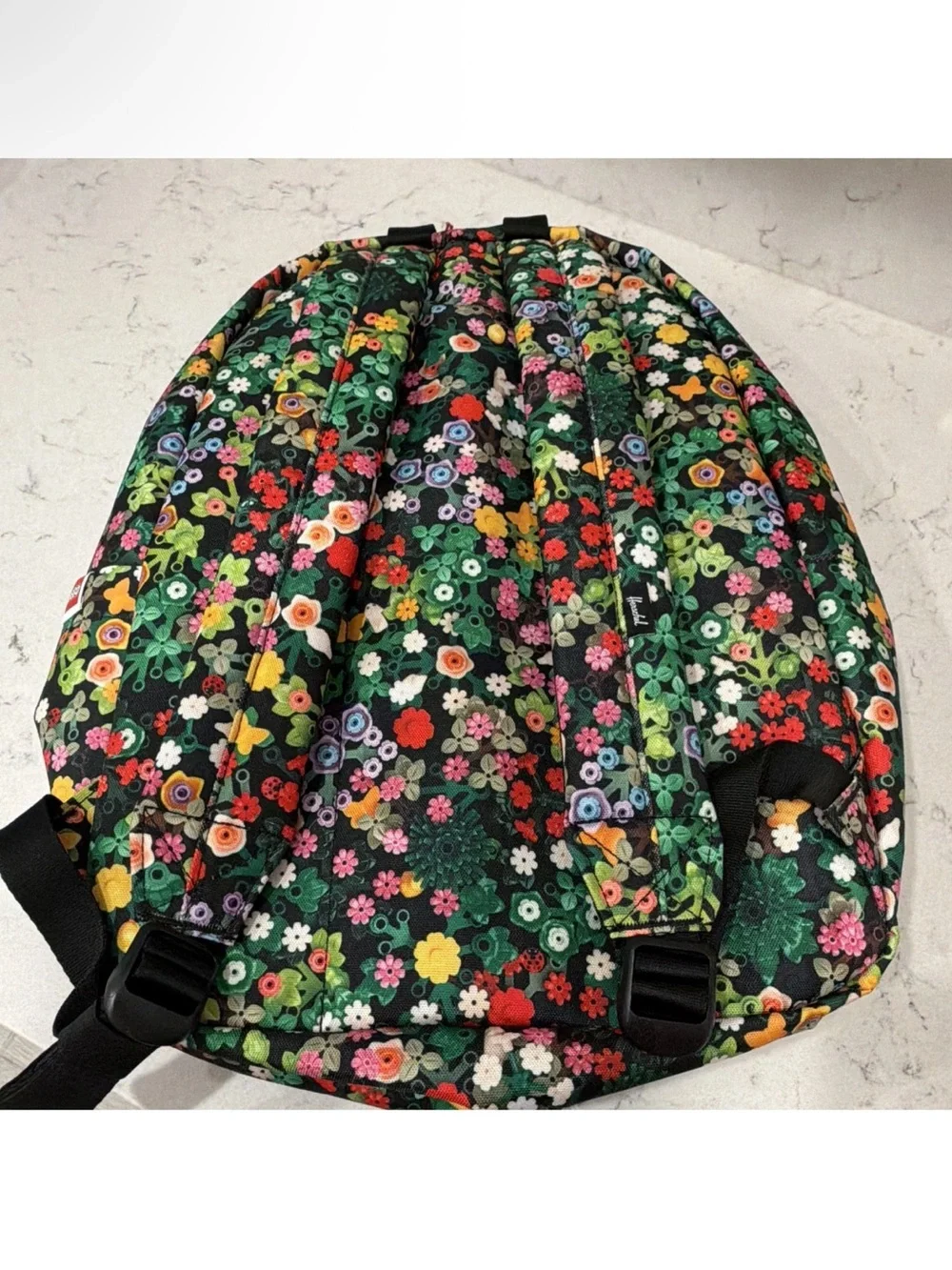 LEGO x Herschel Classic XL Backpack 30L Black Floral Print Adjustable Straps